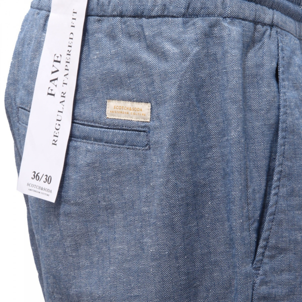 5875AL  pantalone uomo SCOTCH&SODA FAVE man cotton/linen trousers