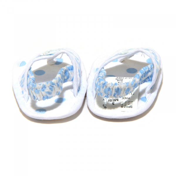 5878G set infradito e bandana bimba BLUMARINE BABY bianco azzurro cotone seta sc