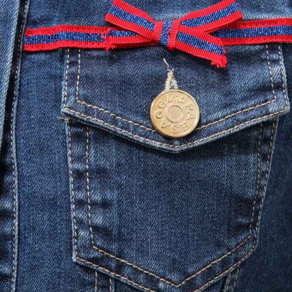 5889AC giubbotto smanicato bimba GIRL PAESAGGINO denim sleeveless jacket kids