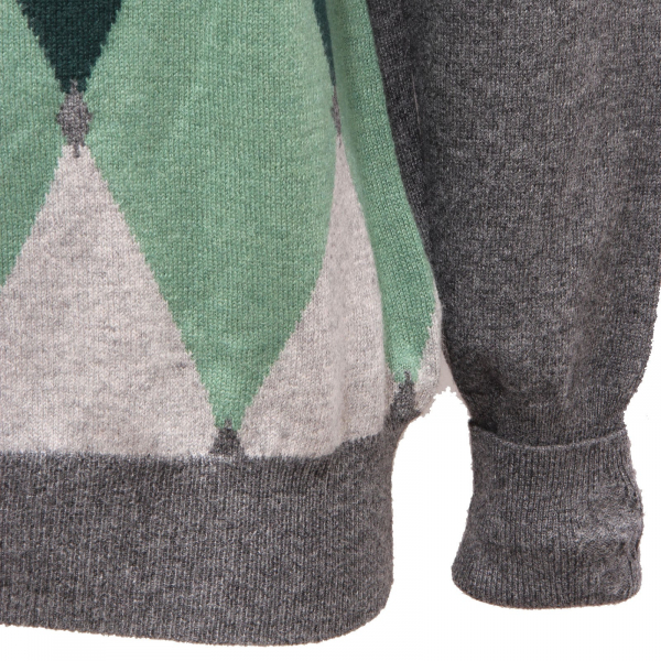 5890AF maglione uomo BALLANTYNE grey green cashmere sweater man