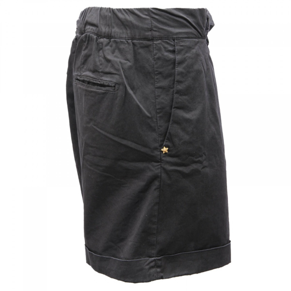 5893AH bermuda donna WHITE SAND black vintage effect shorts women