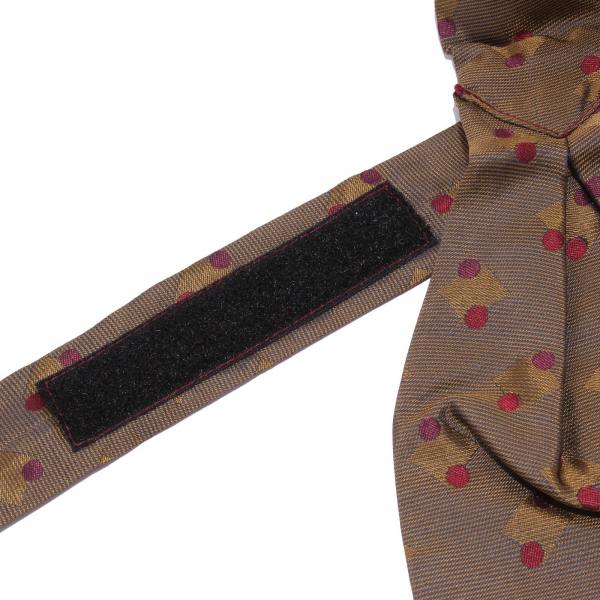 5894Y cravatta ascot uomo MESSORI brown/purple polka dots ascot tie men