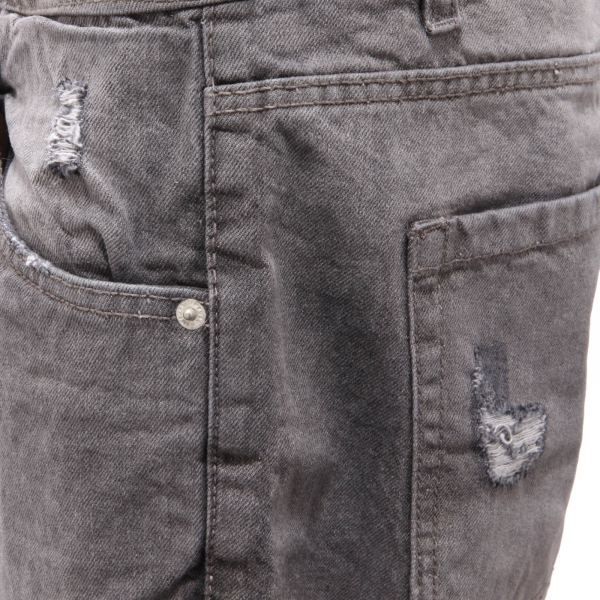 5914AH bermuda jeans uomo IMPURE denim distressed grey cotton shorts men