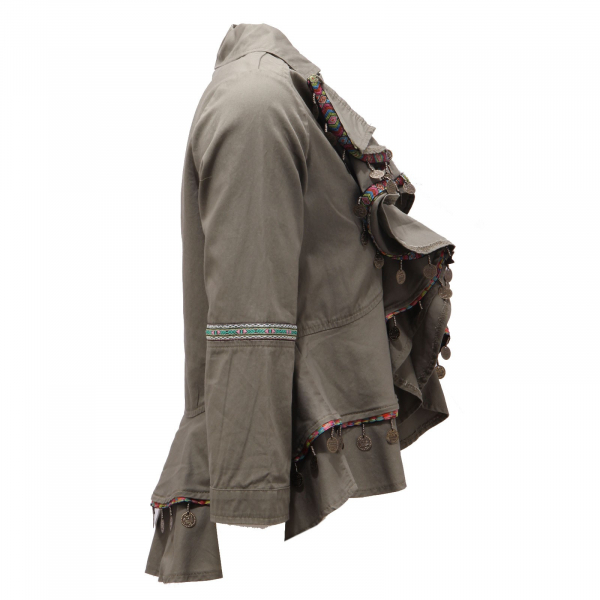 5938AC giacca bimba GIRL TWIN-SET cotton green jacket kids