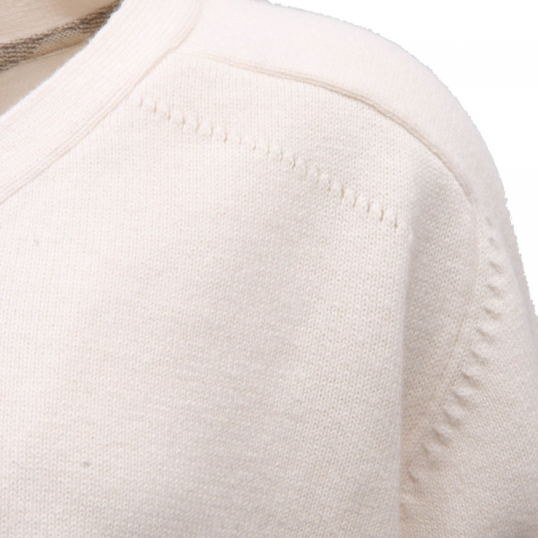 5943AI maglione bimba girl BURBERRY kids v-neck cotton/wool sweater off white