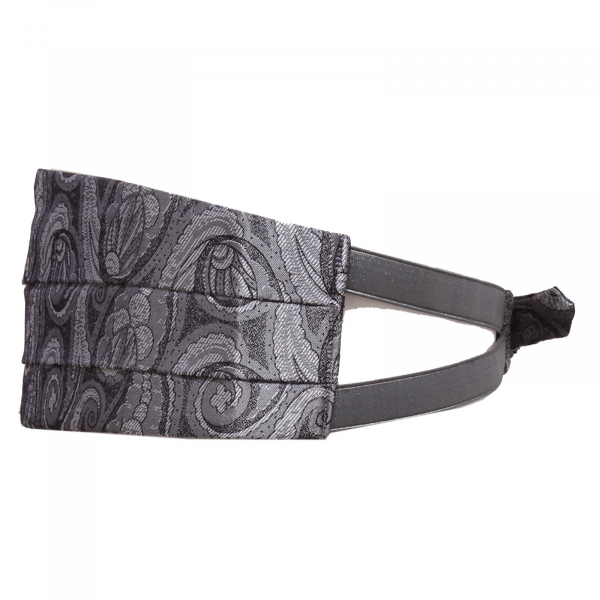 5960Y fascia da smoking uomo MESSORI grey/silver silk cummerbund man