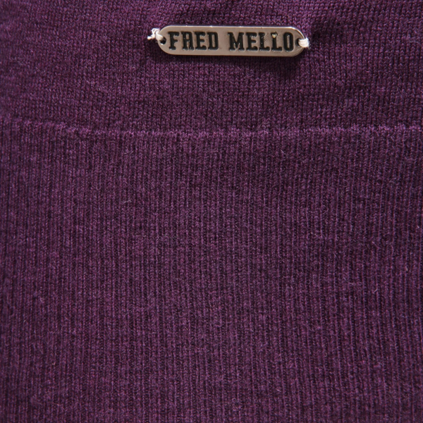 5969AL maglione uomo FRED MELLO man v-neck wool sweater purple