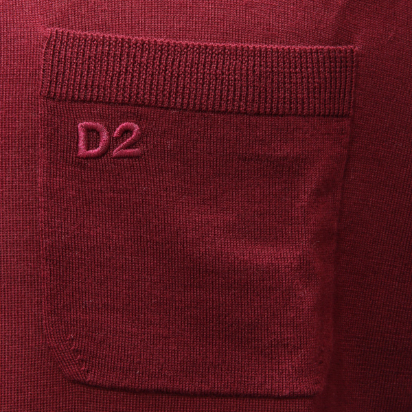 5975AF maglione uomo DSQUARED2 burgundy wool round-neck sweater man