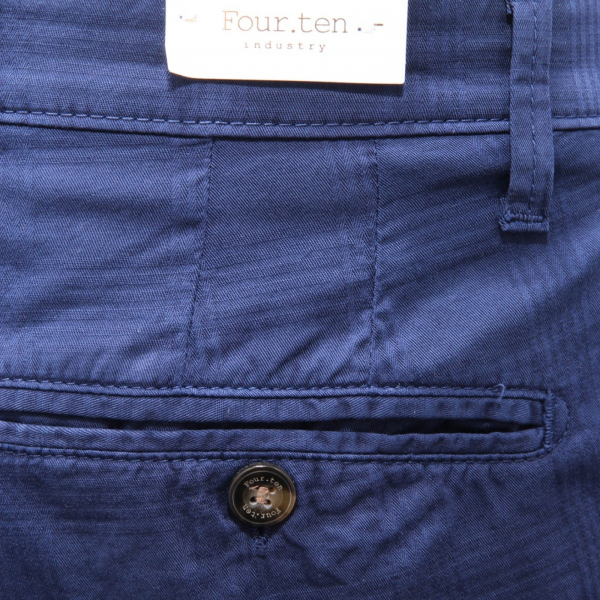 6011AH bermuda uomo FOUR.TEN blue textured cotton shorts man
