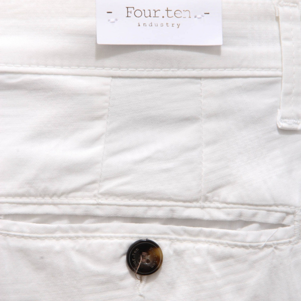 6018AH bermuda uomo FOUR.TEN off white textured cotton shorts man