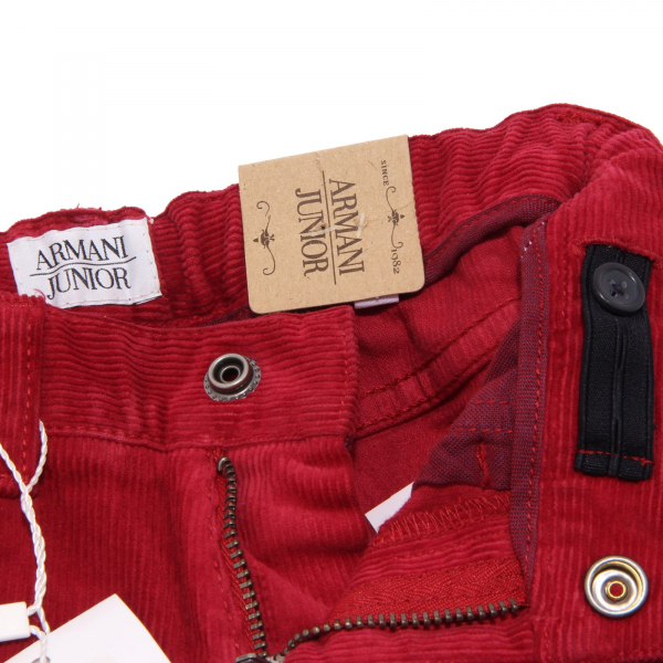 6019R Pantaloni bordeaux bimbo ARMANI JUNIOR velluto a coste trousers pants kids
