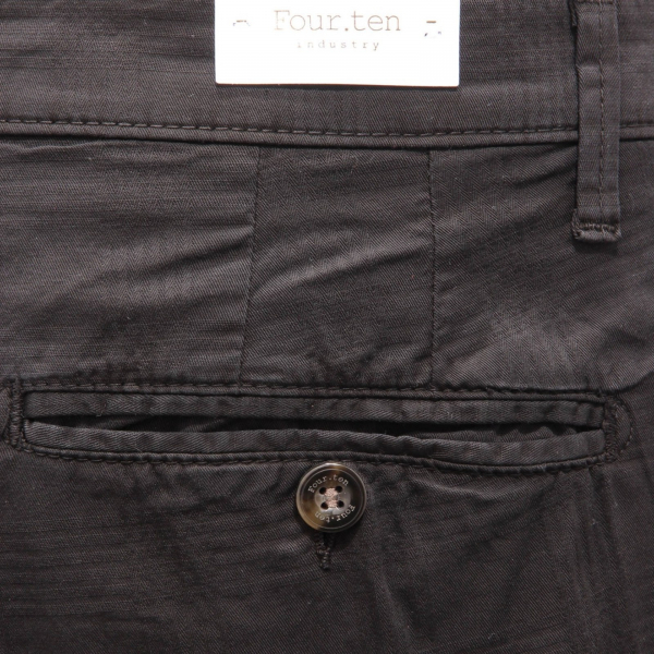 6029AH bermuda uomo FOUR.TEN black textured cotton shorts man