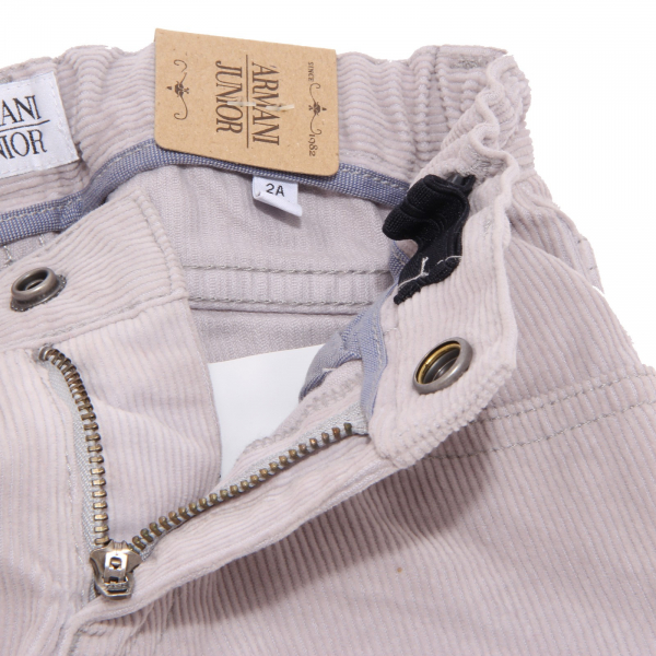 6031R Pantaloni grigio bimbo ARMANI JUNIOR cotone velluto trousers pants kids