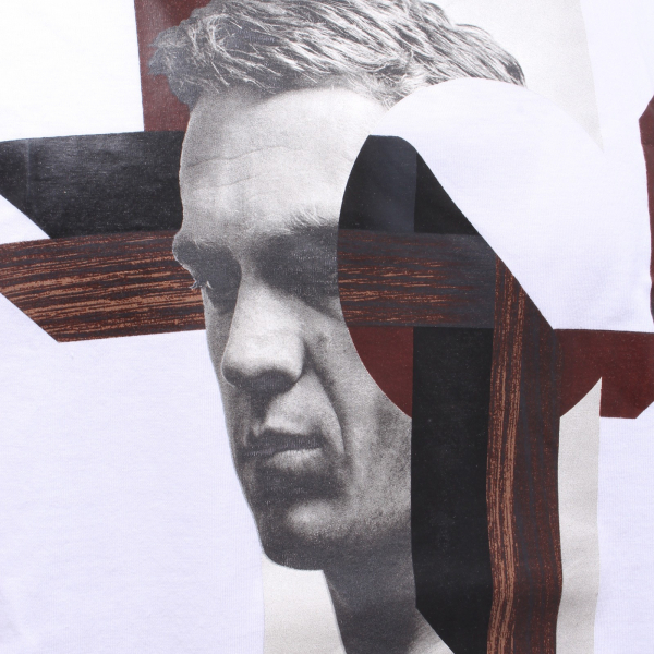 6057Y t-shirt uomo NEIL BARRETT LOOSE FIT maglia white multicolor