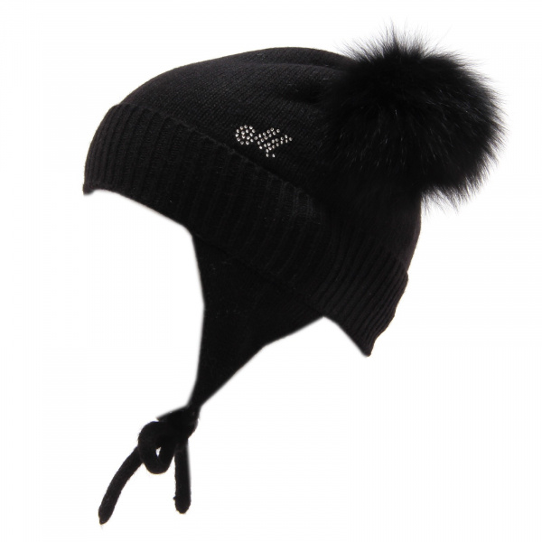 6062V cuffia bimba MONNALISA wool/synthetic black hat girl kid