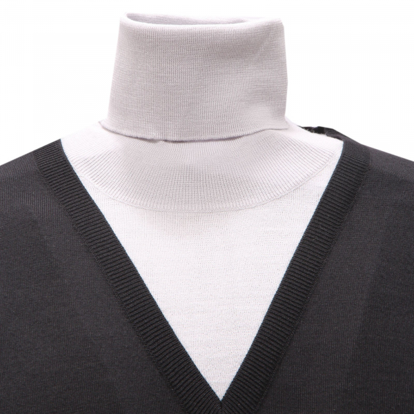 6073AF dolcevita uomo DOLCE & GABBANA grey/black wool turtleneck sweater man