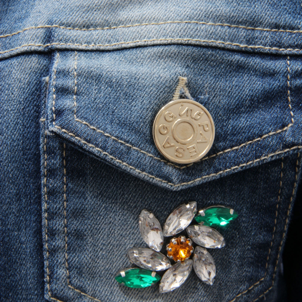 6101AC giubbotto bimba GIRL PAESAGGINO denim jacket kids
