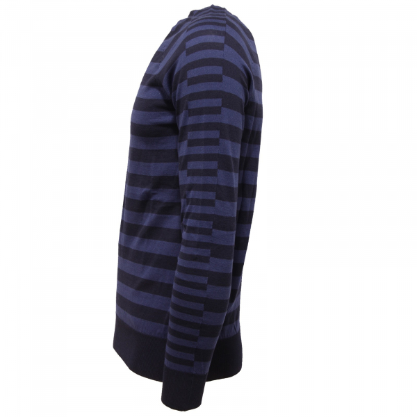 6103T maglione uomo HOSIO cotone blu girocollo sweater cotton man