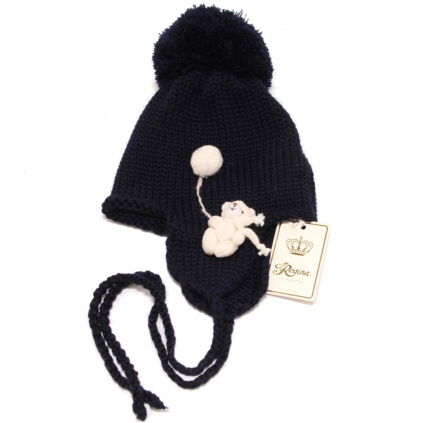 6128I cuffia bimba girl blue REGINA BY ANGELA MAFFEI wool hat