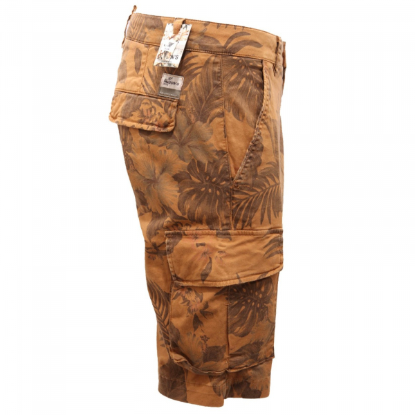 6135AH bermuda uomo MASON'S brown printed cotton slim fit shorts man
