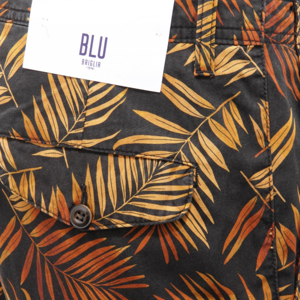 6168AH bermuda uomo BLU BRIGLIA black printed cotton shorts man