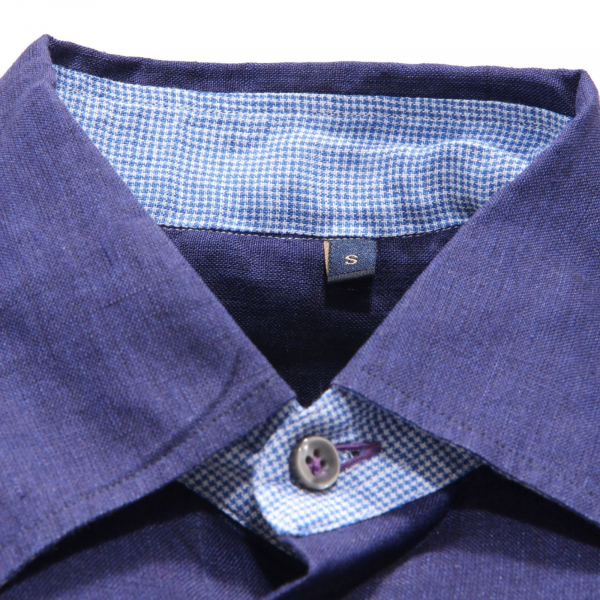 6176AL camicia uomo SONRISA man linen shirt blue 