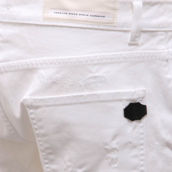 6180AH bermuda uomo PREMIUM MOOD DENIM SUPERIOR off white cotton shorts man