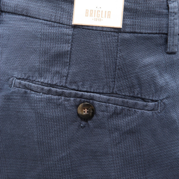 6208AH bermuda uomo BRIGLIA blue textured cotton/linen shorts man