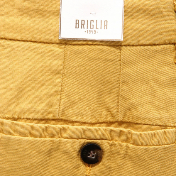 6234AH bermuda uomo BRIGLIA mustard cotton/linen shorts man