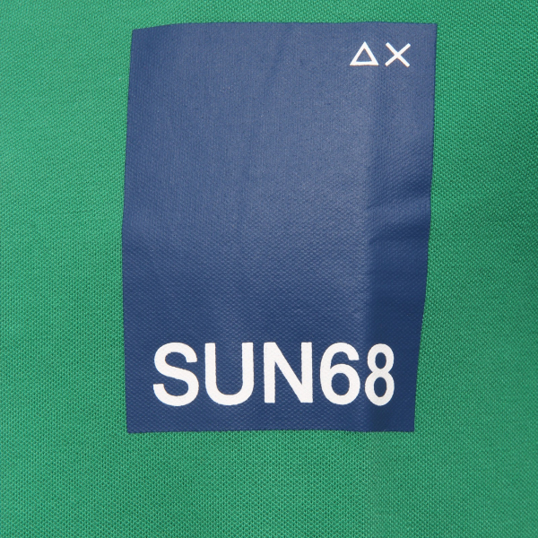 6289AA polo uomo SUN 68 mix cotton green/blue polo t-shirt man
