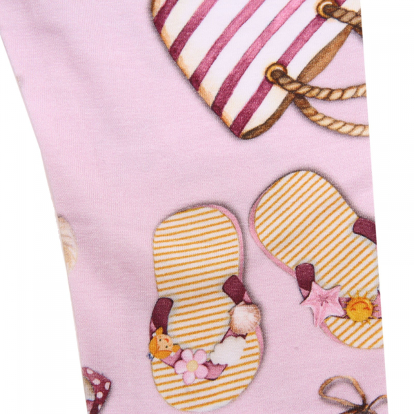 6377AC leggings bimba MONNALISA pink cotton/elastan pants kids