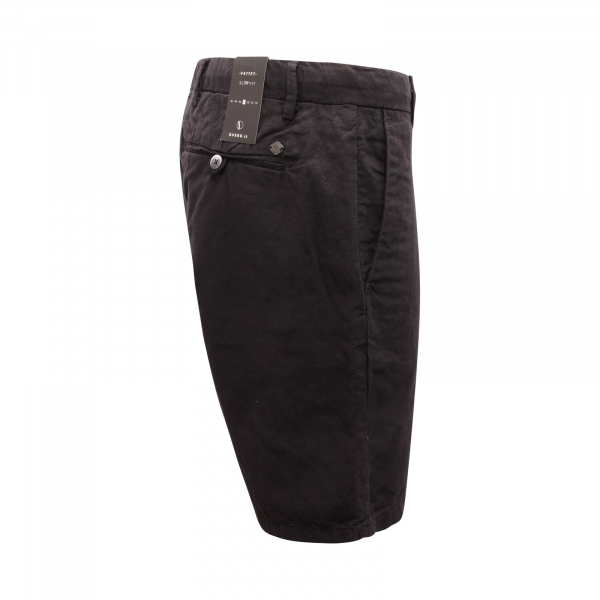 6382AV BERMUDA UOMO OVER/D SLIM MAN LINEN SHORTS BLACK