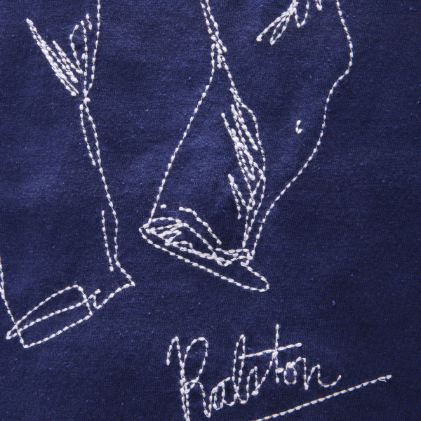 6384AE maglia uomo SCOTCH & SODA blue embroidered cotton t-shirt man