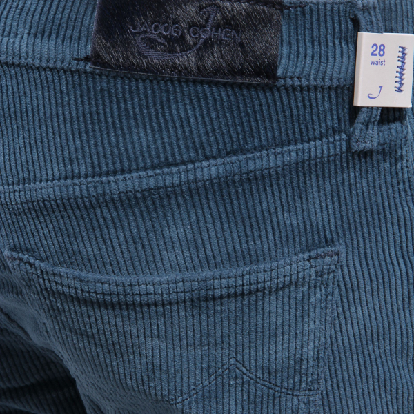 6403AB (NO FOULARD) pantalone donna JACOB COHEN blue velvet trouser woman