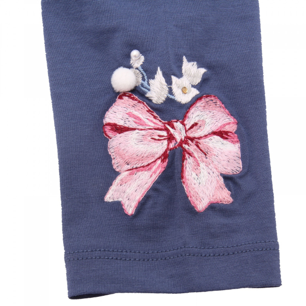 6417AC leggings bimba girl MONNALISA BLUE cotton/elastan pants kids