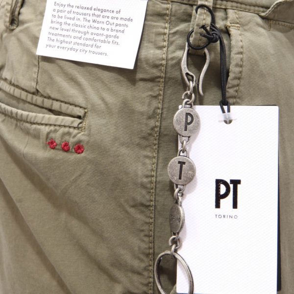 6469AH pantalone uomo PT TORINO green cotton trouser man