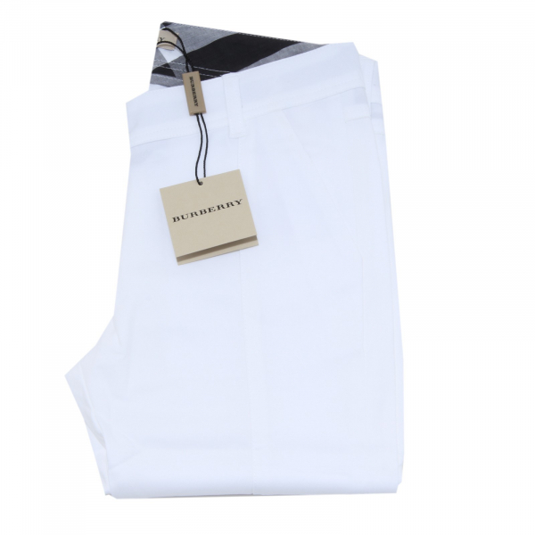 6487M BURBERRY pantalone bimba bianco pants kids white
