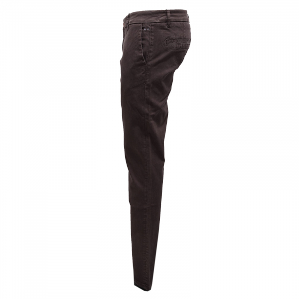6498AB pantalone donna SUN 68 brown garment dyed jeans woman
