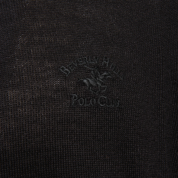 6506K maglione uomo BEVERLY HILLS POLO CLUB black mix wool sweater man