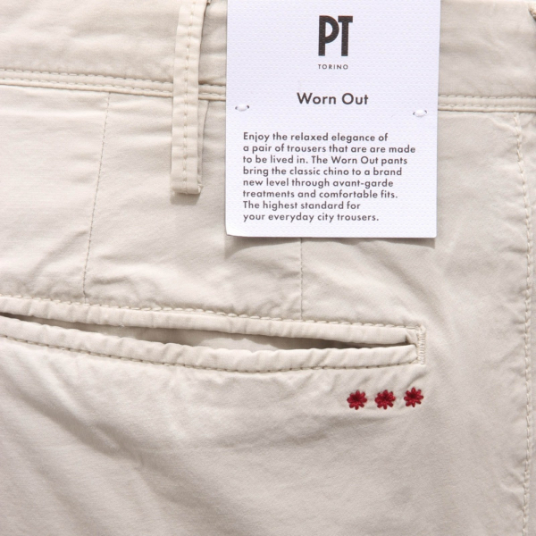 6510AH pantalone uomo PT TORINO light beige cotton trouser men