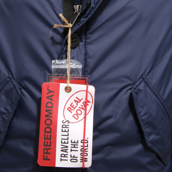 6545U giubbotto uomo blu FREEDOMDAY BAKER cappuccio real down jacket man