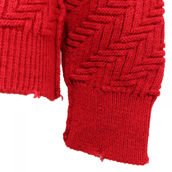 6582AG maglione uomo IMPERIAL red distressed sweater man