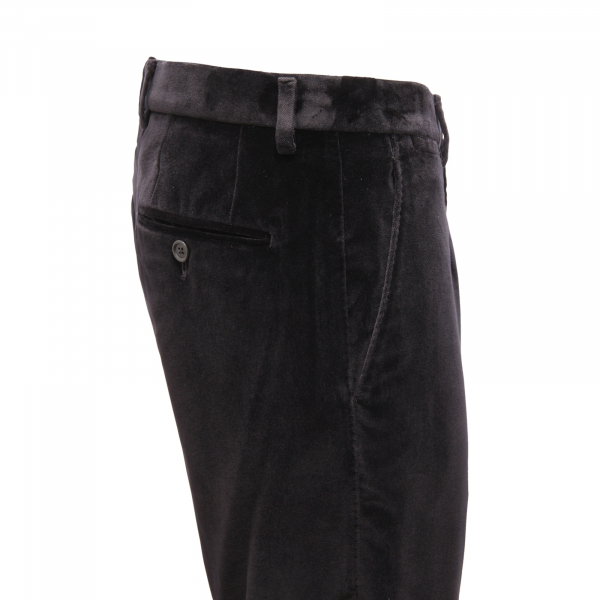 6586AV PANTALONE VELLUTO UOMO DOLCE&GABBANA MAN VELVET TROUSERS BLACK