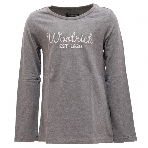 6622T maglia bimba WOOLRICH grigio manica lunga t-shirt long sleeve kid