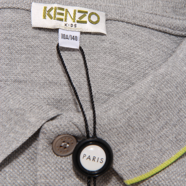 6631K polo bimbo BOY KENZO KIDS cotton grey polo t-shirt