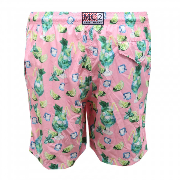6632AH costume boxer uomo MC2 SAINT BARTH pink beachwear man