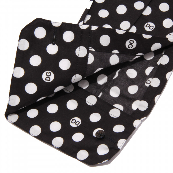 camicia uomo DOLCE&GABBANA MARTINI black white pois cotton shirt man