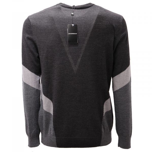 6645AE maglione uomo EMPORIO ARMANI grey wool sweater man