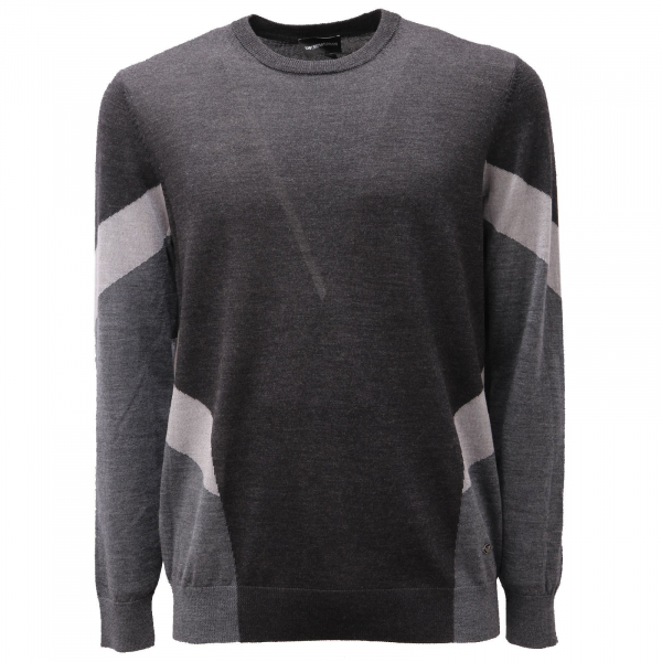 6645AE maglione uomo EMPORIO ARMANI grey wool sweater man