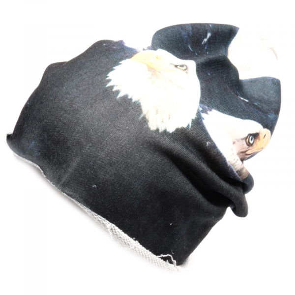 66501 women cuffia unisex OZ COTONE GARZATO  FANTASIA AQUILA cappello